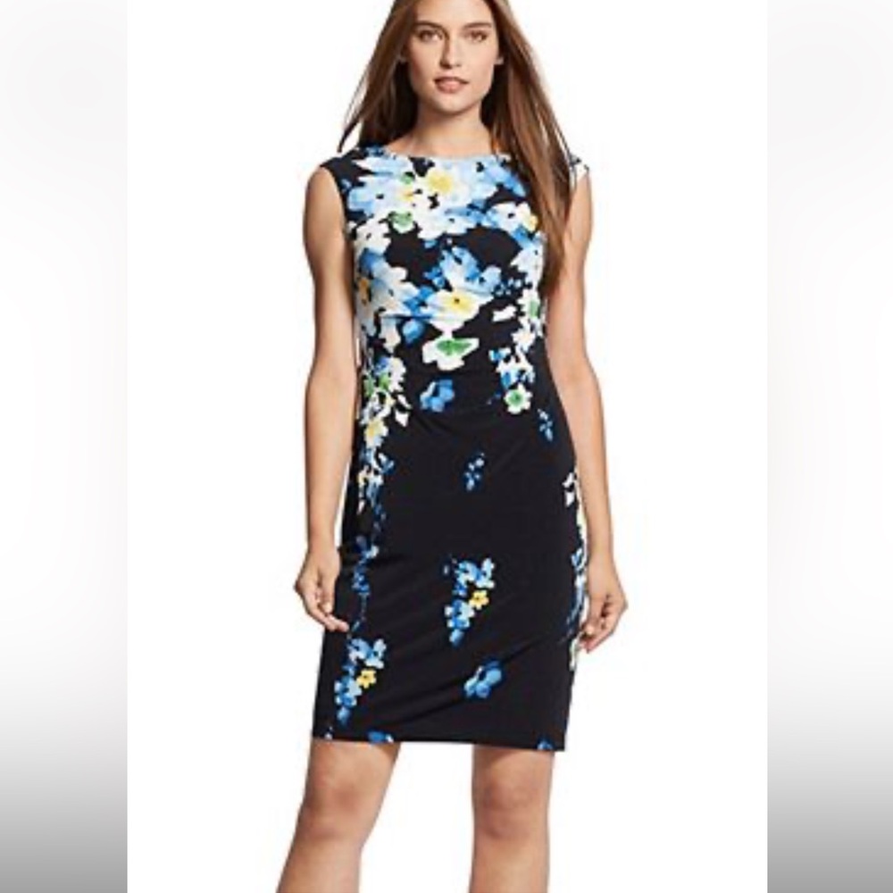 Lauren by Ralph Lauren navy blue floral dress